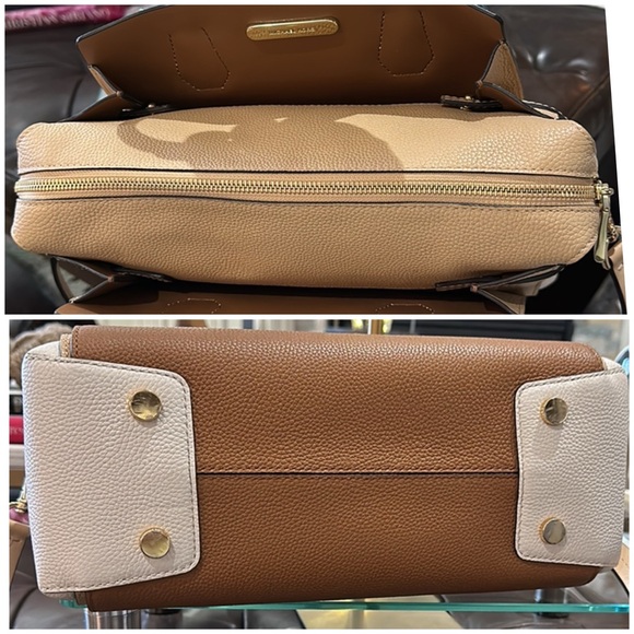 Authentic Michael Kors Mercer Tri-Color Pebbled Leather Satchel, PRISTINE! - Picture 7 of 16